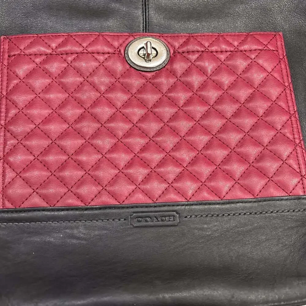 Coach Park Quilted Colorblock Leather & Suede Carrie Satchel Tote Bag‎ F24693